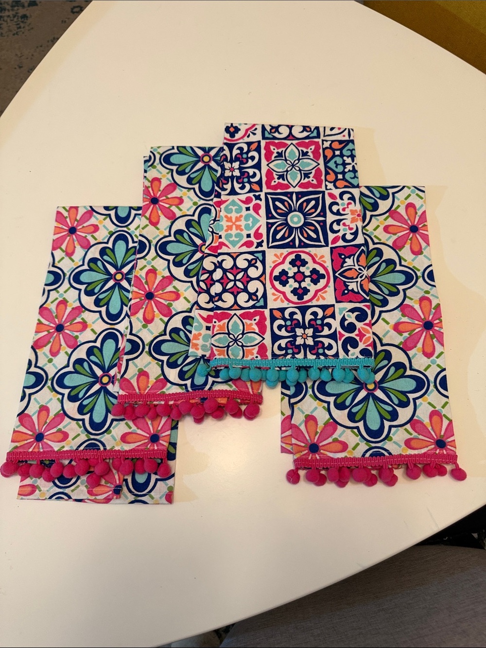 4 Ritz cotton floral tea towels